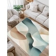 thumbnail image 1 of Abstract Water Ripple Area Rug for Bedroom 5x7 Ft Blue Brown Stitching Gradient Super Soft fuzzy Throw Rug Non-Slip Fluffy Plush Indoor Floor Carpet for Living Room Nursery Home Decor, 1 of 8