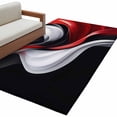 thumbnail image 1 of Abstract Water Ripple Area&nbsp;Rug 3x5ft Red Black White Stitching Non-Slip&nbsp;Washable Square&nbsp;Rugs Soft Felt Indoor Floor Mat for Bedroom Kitchen Living Room Bathroom, 1 of 9