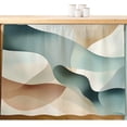 Abstract Water Ripple Cabinet Curtains Blue Brown Stitching Gradient ...