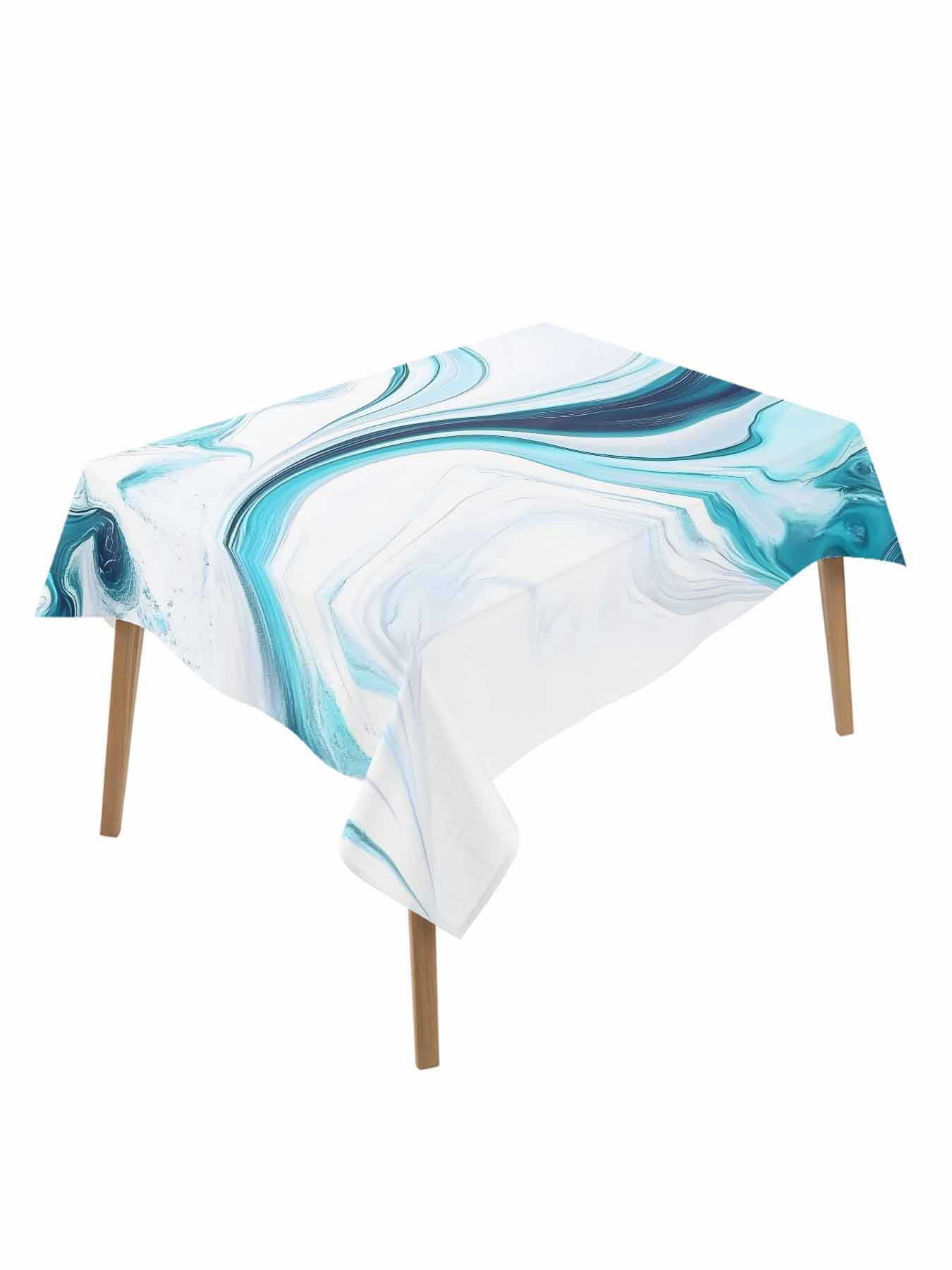 Abstract Water Ripple Table Cloth 60x84 Inch Rectangle, Blue Gradient ...