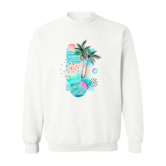 Abstract Watercolor Beach. Sweatshirt Women -Image by Shutterstock, Female 5X-Large
