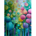 thumbnail image 1 of Abstract Watercolor Botanical Circles Canvas Print, Suitable for Living Room, Bedroom, Office, Entryway Decor, 1 of 8