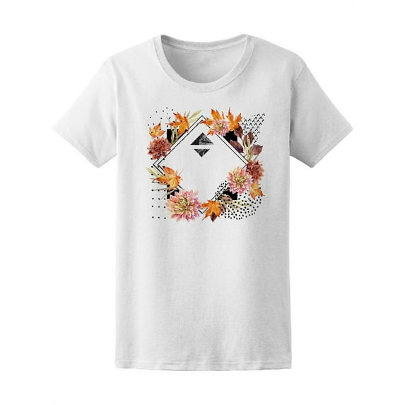 Abstract Watercolor Floral Fall T-Shirt Women -Image by Shutterstock, Female XX-Large