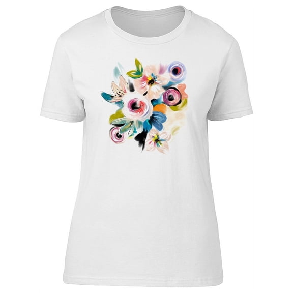 Abstract Watercolor Flowers Tee Women's -Image by Shutterstock