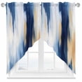 thumbnail image 1 of Abstract Watercolor Graffiti Art Swag Curtain Valance for Windows, Blue Gold Gradient Window Treatments Short Swag Topper for Kitchen Windows Bathroom Bedroom, 36"x36", 1 of 8