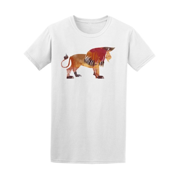 Abstract Watercolor Lion T-Shirt Men -Image by Shutterstock, Male Small