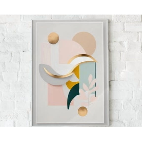 Abstract Watercolor Shapes Poster Pastel Wall Decor, Poster Only
