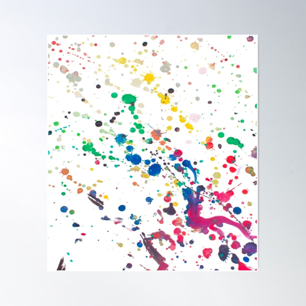 Abstract Watercolor Splats Poster Wall Art, Modern Wall Decor For