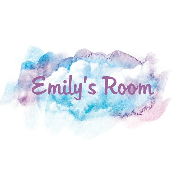 Abstract Watercolor Texture Text Letter Customized Wall Decal Custom Vinyl Wall Art - Personalized Name - Baby Girls Boys Kids Bedroom Wall Decal Room Decor Wall Stickers Decoration Size (15x30 inch)