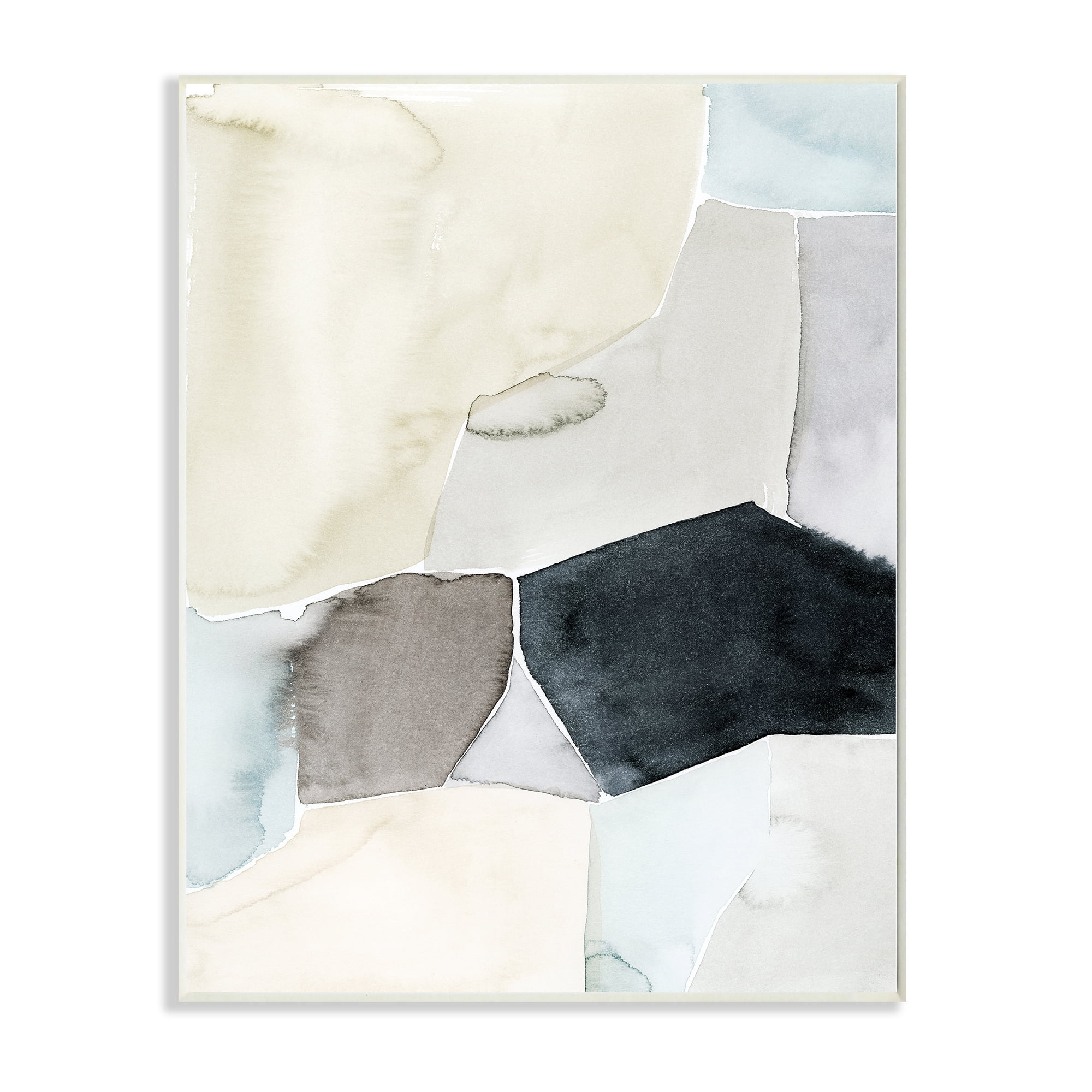 Stupell Industries Abstract Watercolor Shapes Green Blue Black,13 x 19,Designed by Grace Popp
