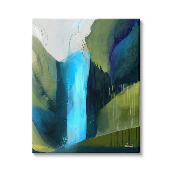 Abstract Waterfall Layered Landscape Abstract Graphic Art Gallery Wrapped Canvas Print Wall Art