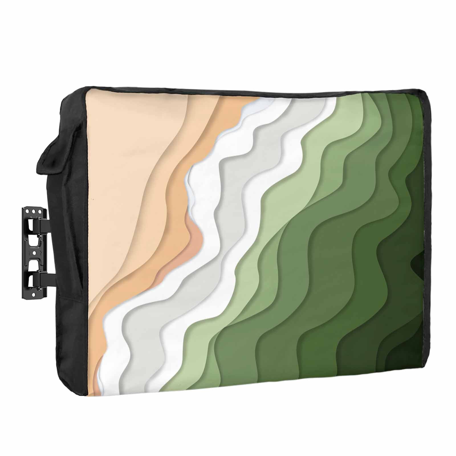 Abstract Waterproof Outdoor TV Cover, Forest Green Gradient Ocean Beach ...