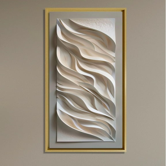 Abstract Wave Art, Modern Minimalist Wall Decor in Beige and Cream, Flowing Sculptural De for Contemporary Interiors Poster Decor, Size 24x36 UNFFRAMED F03.1.8l1449