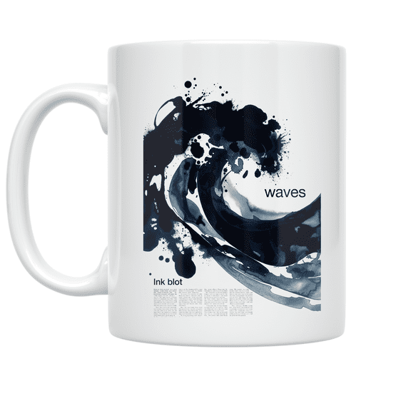 Abstract Wave Design - Art Enthusiast - 11 oz Ceramic Coffee Mug