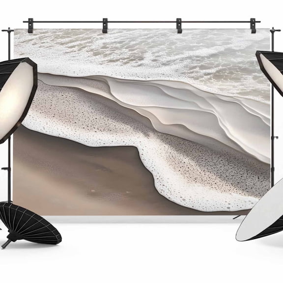 Abstract Wave Effect Backdrop for Photography, Gary Brown Gradient Beach Photo Backdrop Portrait Background Party Banner Photo Backgrounds for Studio Booth Props, 7x5ft