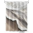 thumbnail image 1 of Abstract Wave Effect Shower Curtain, Gary Brown Gradient Beach Waterproof Shower Curtain Set with 12 Hooks Lightweight Washable Fabric Shower Curtains for Bathroom 72x72 Inches, 1 of 6