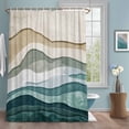 thumbnail image 1 of Abstract Wave Effect Shower Curtains for Bathroom, Watercolor Blue Stripes Washable Fabric Shower Curtain with Hooks Waterproof Bathroom Decor Sets, 66 x 72 Inches, 1 of 9