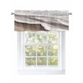 thumbnail image 1 of Abstract Wave Effect Valances for Windows Gary Brown Gradient Beach Kitchen Valance Curtain Rod Pocket Small Curtains for Cafe Bathroom Laundry Basement 54" x 18", 1 of 8
