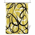 thumbnail image 1 of Abstract Wave Line Shower Curtain, Black White Yellow Geometric Stripe Modern Waterproof Shower Curtain Set with 12 Hooks Lightweight Bath Curtains Fabric Bathroom Decor 72x84 Inches, 1 of 8