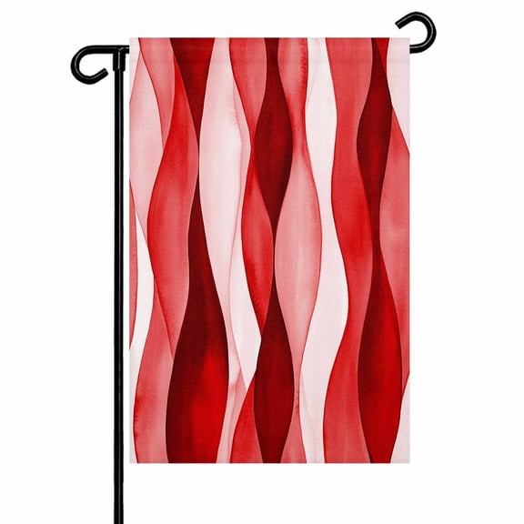 Abstract Wave Pattern Texture Garden Flags for Outside Red Double Sided Yard Flags Outdoor House Decoration, Small 12X18 Inch,