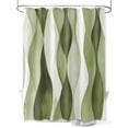 thumbnail image 1 of Abstract Wave Pattern Texture Shower Curtain, Sage Green Bathroom Decor Curtains Set with Hooks, Waterproof Fabric Home Accessories， 72 X 78 Inch Long, 1 of 6