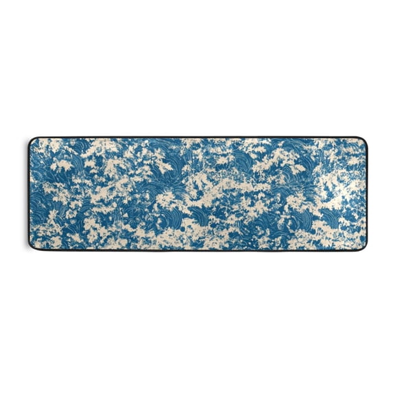 Abstract Wave Print Runner Rug for Hallways Kitchen Non Slip 2'x 6' Washable Hall Carpet for Bedroom Entryway Laundry Room