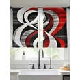 thumbnail image 1 of Abstract Wave Sheer Curtains 54 Inches Long 2 Panels Red Black White Line Light Filtering Semi Sheer Window Curtains Drapes for Bedroom Living Room 52"x54", 1 of 7