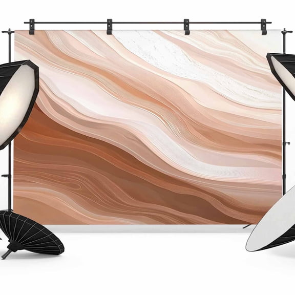 Abstract Wave Texture Backdrop for Photography, Retro Earth Color Gradient Photo Backdrop Portrait Background Party Banner Photo Backgrounds for Studio Booth Props, 7x5ft