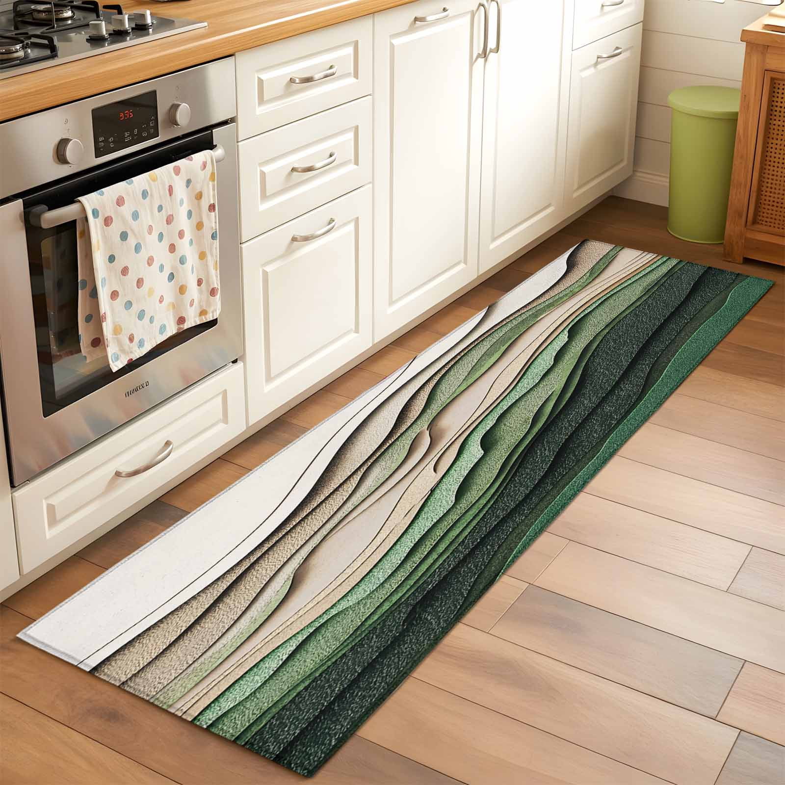Textured Runner Rugs Abstract Wave Texture Runner Rug for Hallway 2x6ft, Retro Watercolor ...