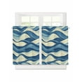 thumbnail image 1 of Abstract Wave Texture Short Blackout Curtains 45 Inch Long Beige Blue Gradient Watercolor Modern Art Rod Pocket Kitchen Curtains, 2 Panels Thermal Insulated Room Drapes for Bedroom, 30"W x 45"L, 1 of 5