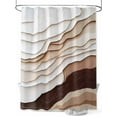Abstract Wave Texture Shower Curtain, Vintage Earth Color Gradient Waterproof Shower Curtain Set ...