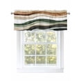 thumbnail image 1 of Abstract Wave Texture Valances for Windows Retro Brown Brown Bump Kitchen Valance Curtain Rod Pocket Small Curtains for Cafe Bathroom Laundry Basement 60" x 18", 1 of 8