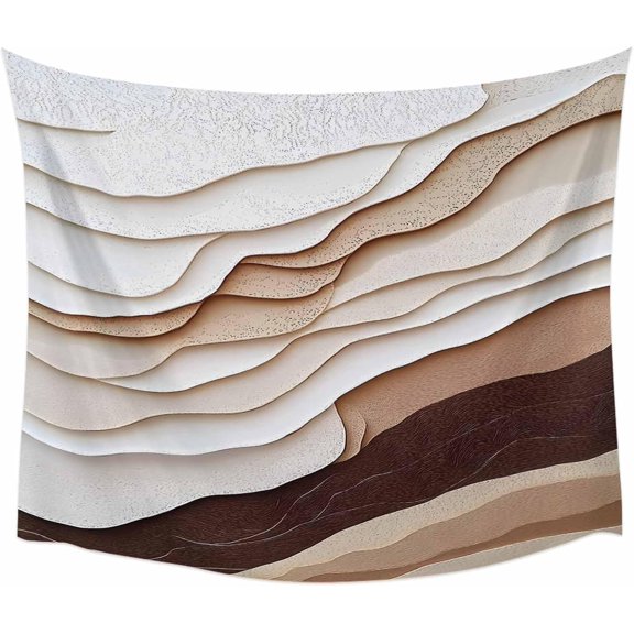 Abstract Wave Texture Wall Tapestry Vintage Earth Tone Gradient Hanging for Bedroom Living Room Dorm Backdrop Home Decor 90 x 60 Inch