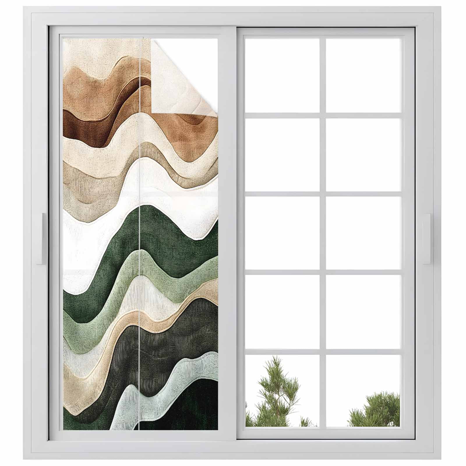 Abstract Wave Texture Window Privacy Film Retro Brown Brown Bump ...