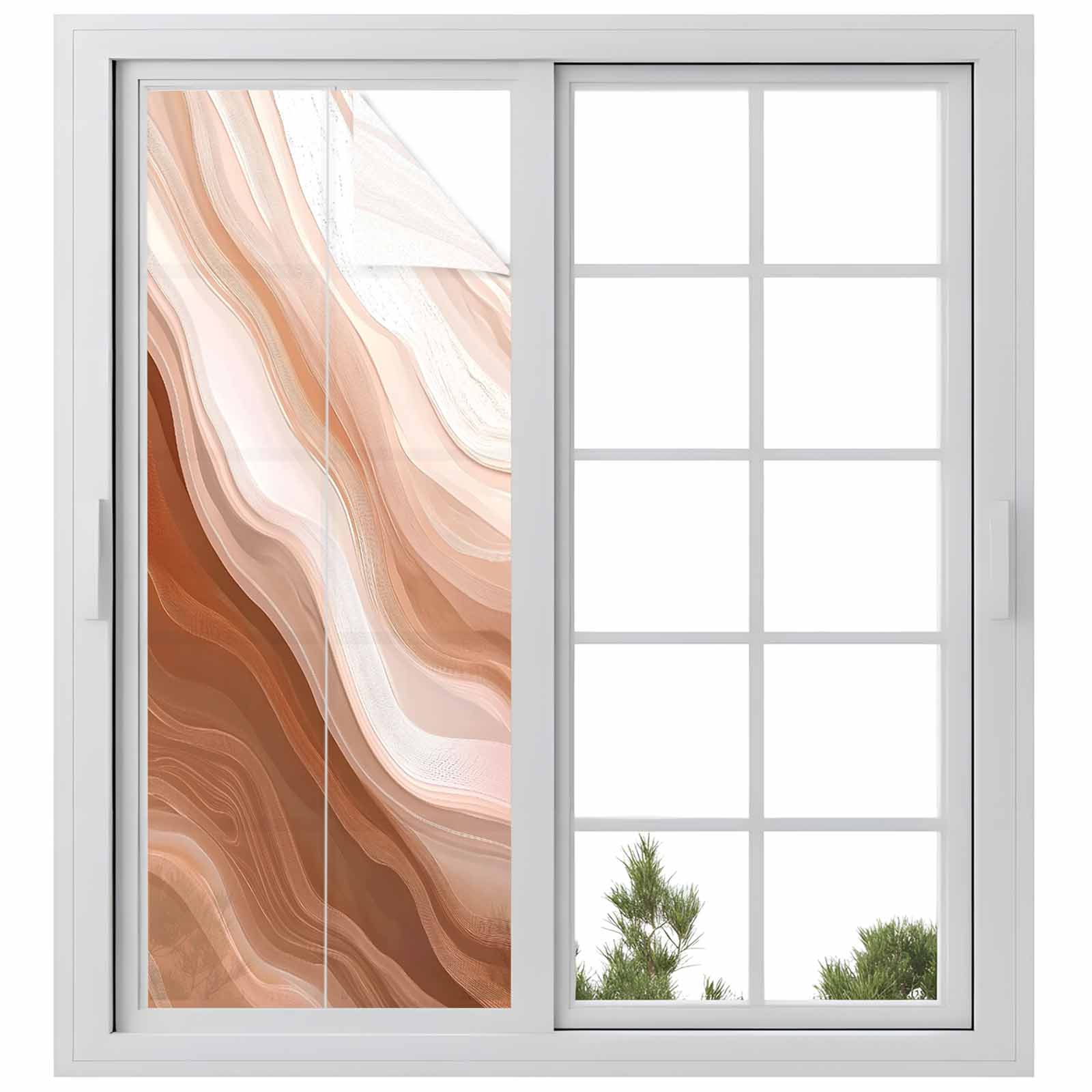Abstract Wave Texture Window Privacy Film Retro Earth Color Gradient ...