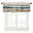 thumbnail image 1 of Abstract Wave Valances for Windows Lines Green White Brown Ombre Modern Art Rod Pocket Curtain Valance Window Treatment Short Curtains for Kitchen Living Room, 42"x12", 1 of 5