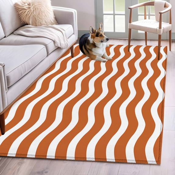 Abstract Waves 2.7'x5' Rug for Office Desk Chair Area Small Bedroom ...