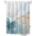 thumbnail image 1 of Abstract Waves Beach Art Shower Curtain, Oil Painting Style Blue Sea Waterproof Shower Curtain Set with 12 Hooks Lightweight Washable Fabric Shower Curtains for Bathroom 60x72 Inches, 1 of 6