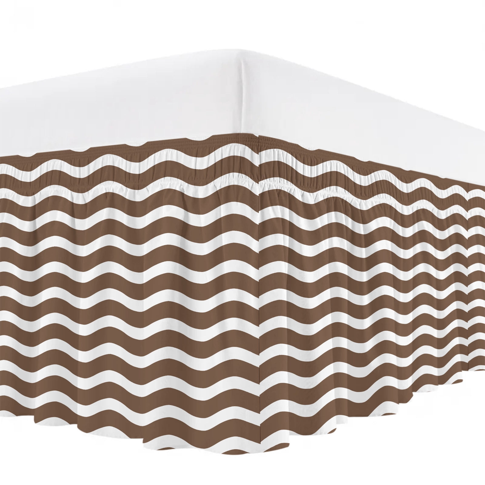 Abstract Waves Bed Skirt Bed Skirts Queen Size 16 Inch Drop, Stripes ...