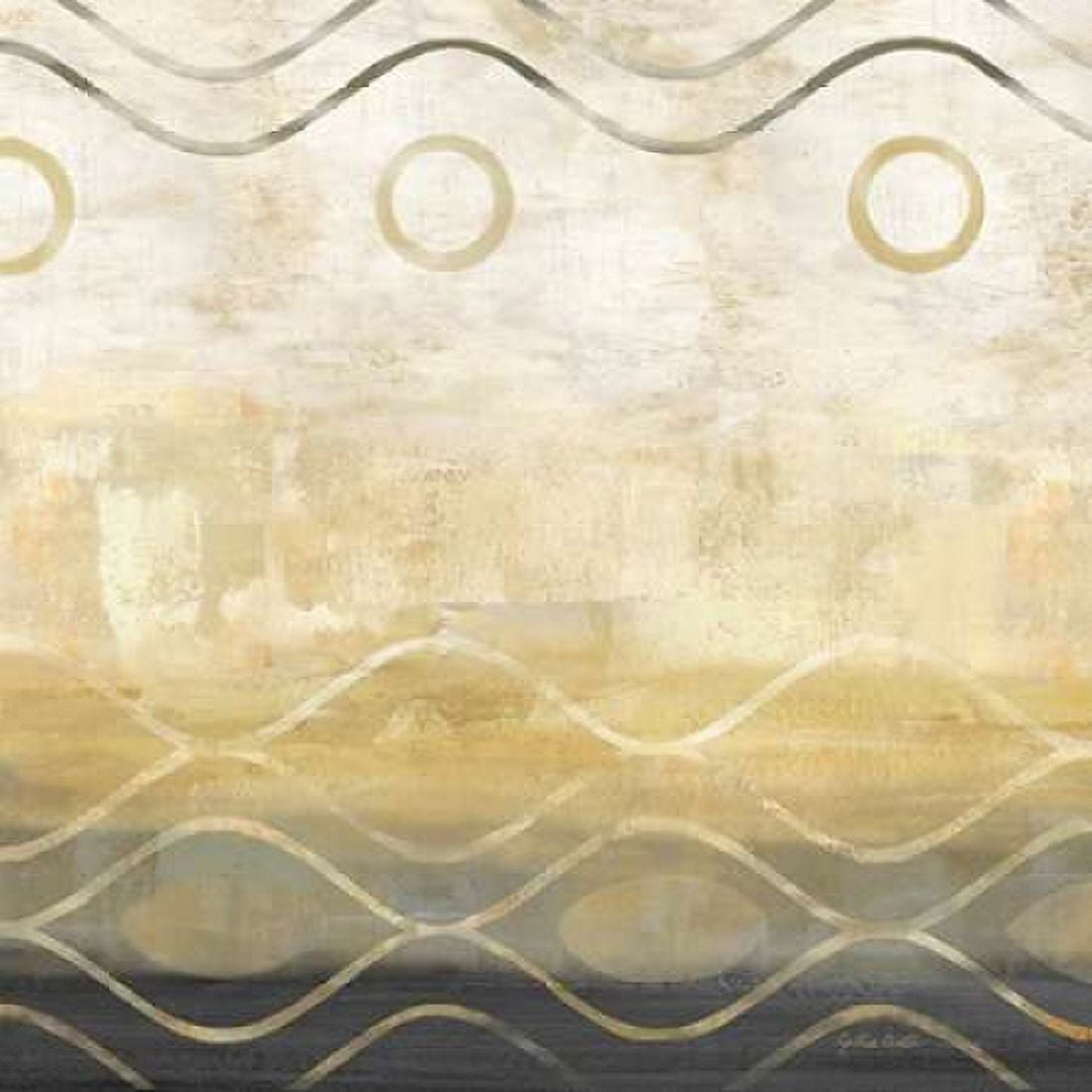 Abstract Waves Black-Gold II Canvas Art - Cynthia Coulter (24 x 24)