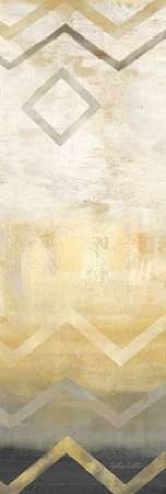 Abstract Waves Black-Gold Panel I Canvas Art - Cynthia Coulter (8 x 24)