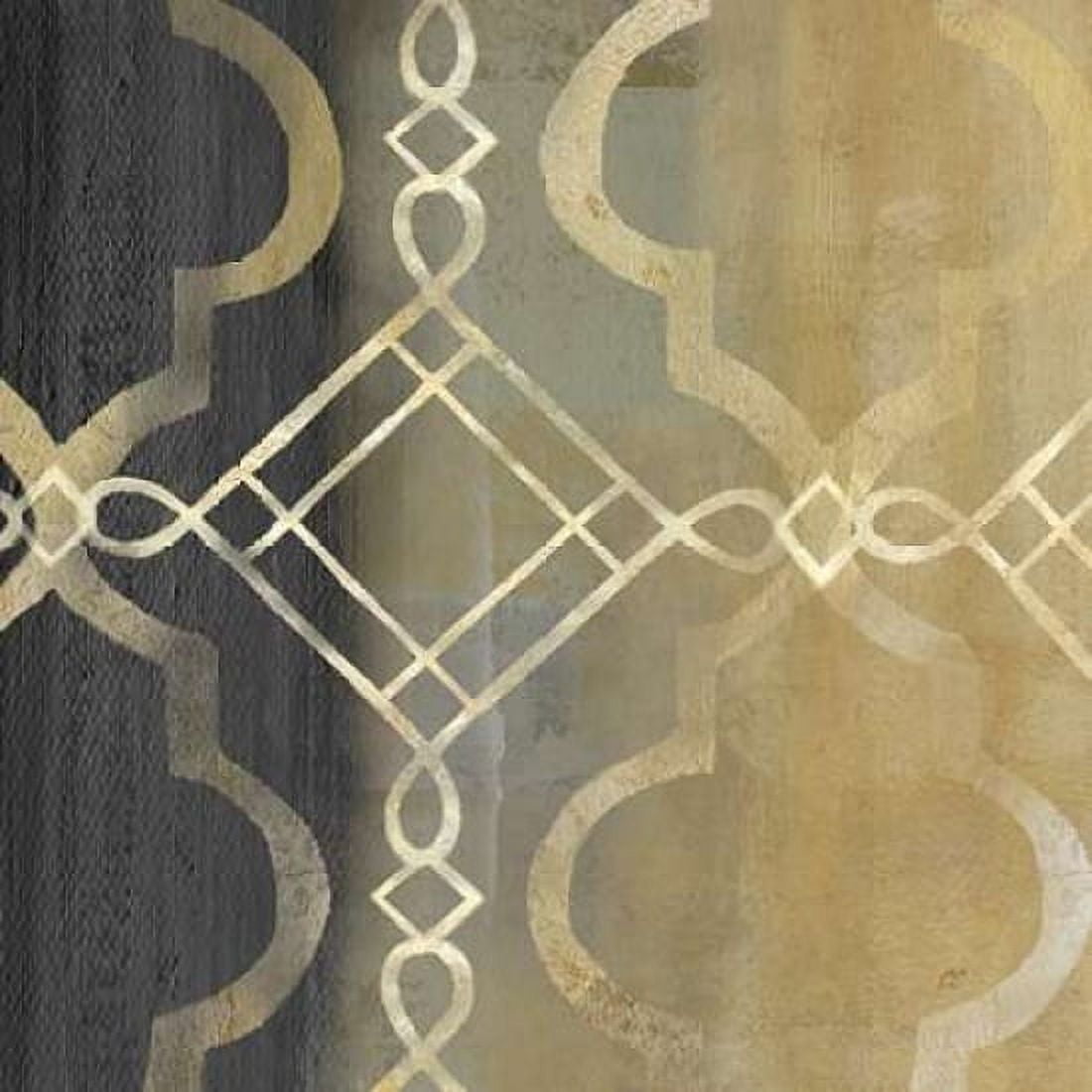 Abstract Waves Black-Gold Tiles IV Canvas Art - Cynthia Coulter (24 x 24)