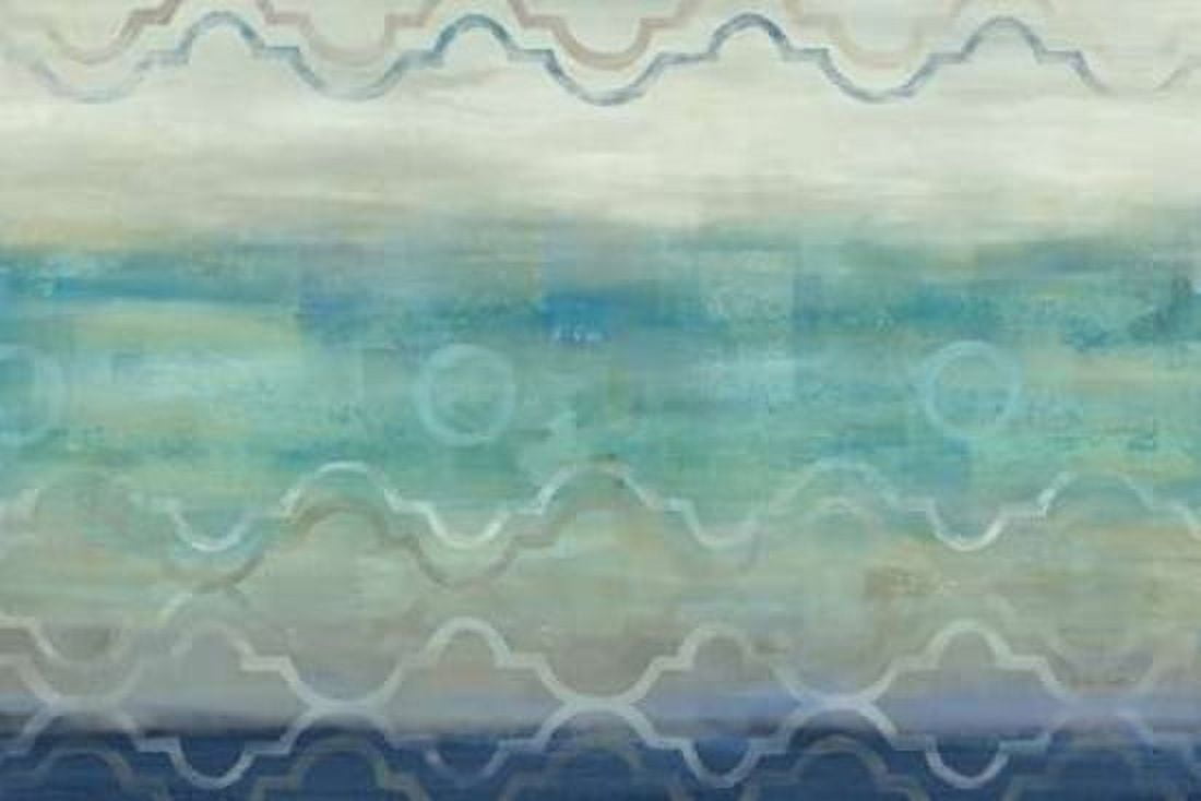 Abstract Waves Blue-Gray Landscape Canvas Art - Cynthia Coulter (12 x 18)