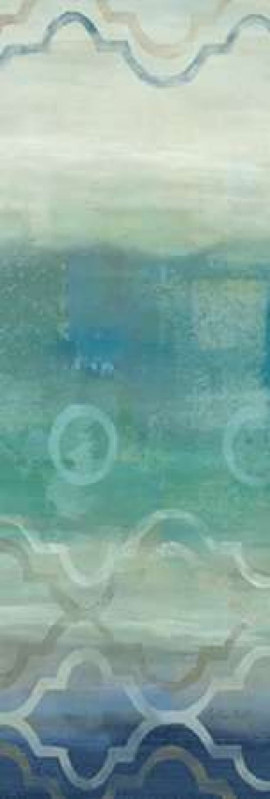 Abstract Waves Blue-Gray Panel I Canvas Art - Cynthia Coulter (8 x 24)