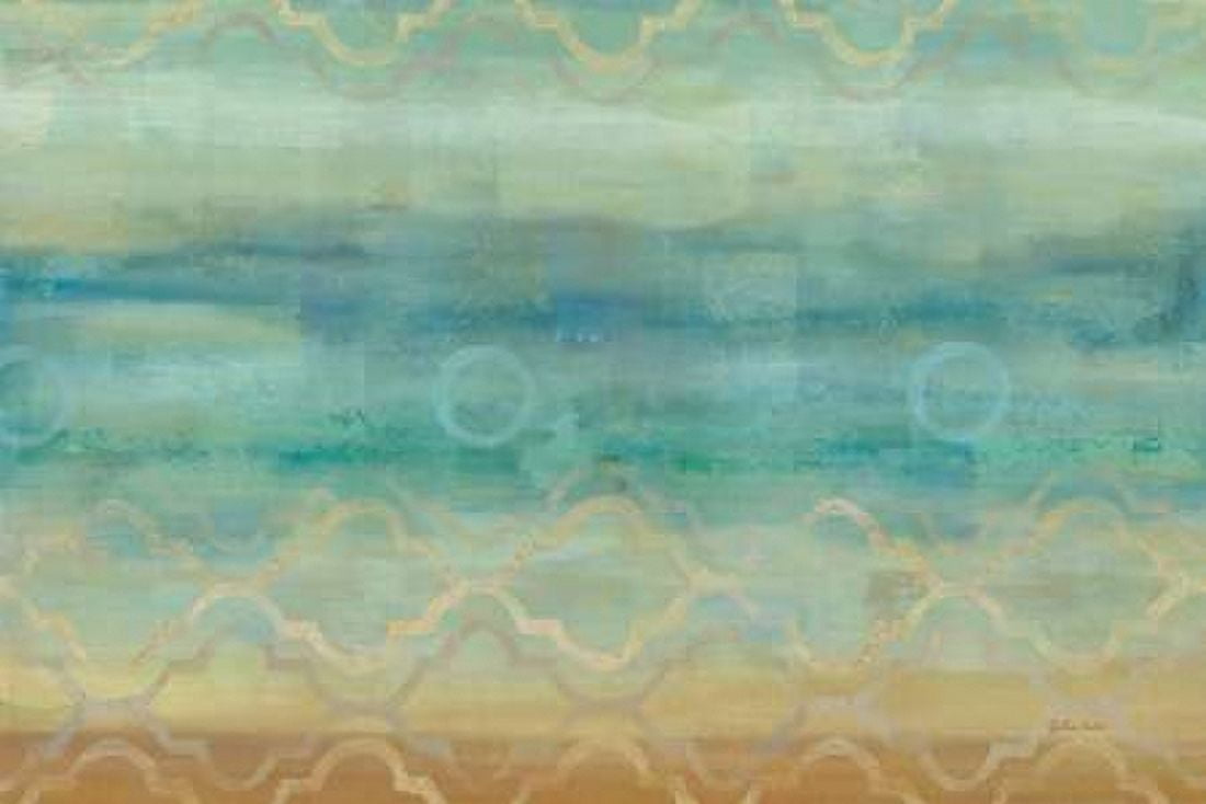 Abstract Waves Blue Landscape Canvas Art - Cynthia Coulter (12 x 18)