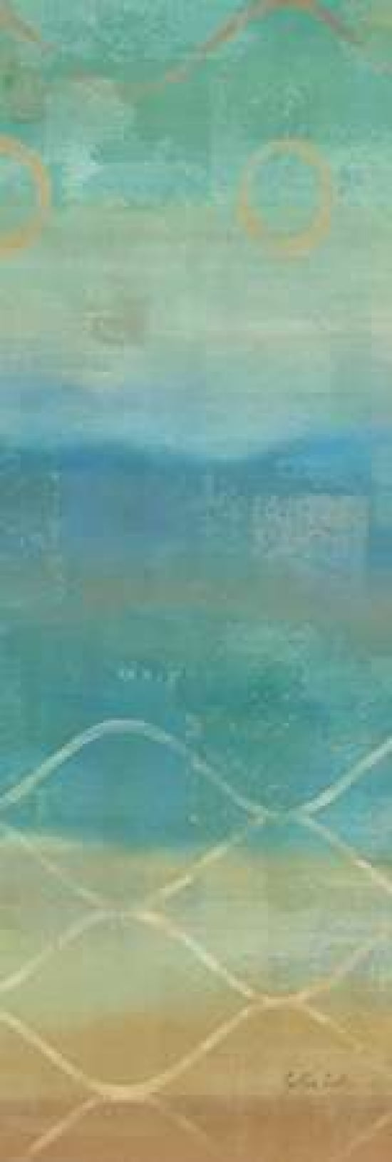 Abstract Waves Blue Panel II Canvas Art - Cynthia Coulter (8 x 24)