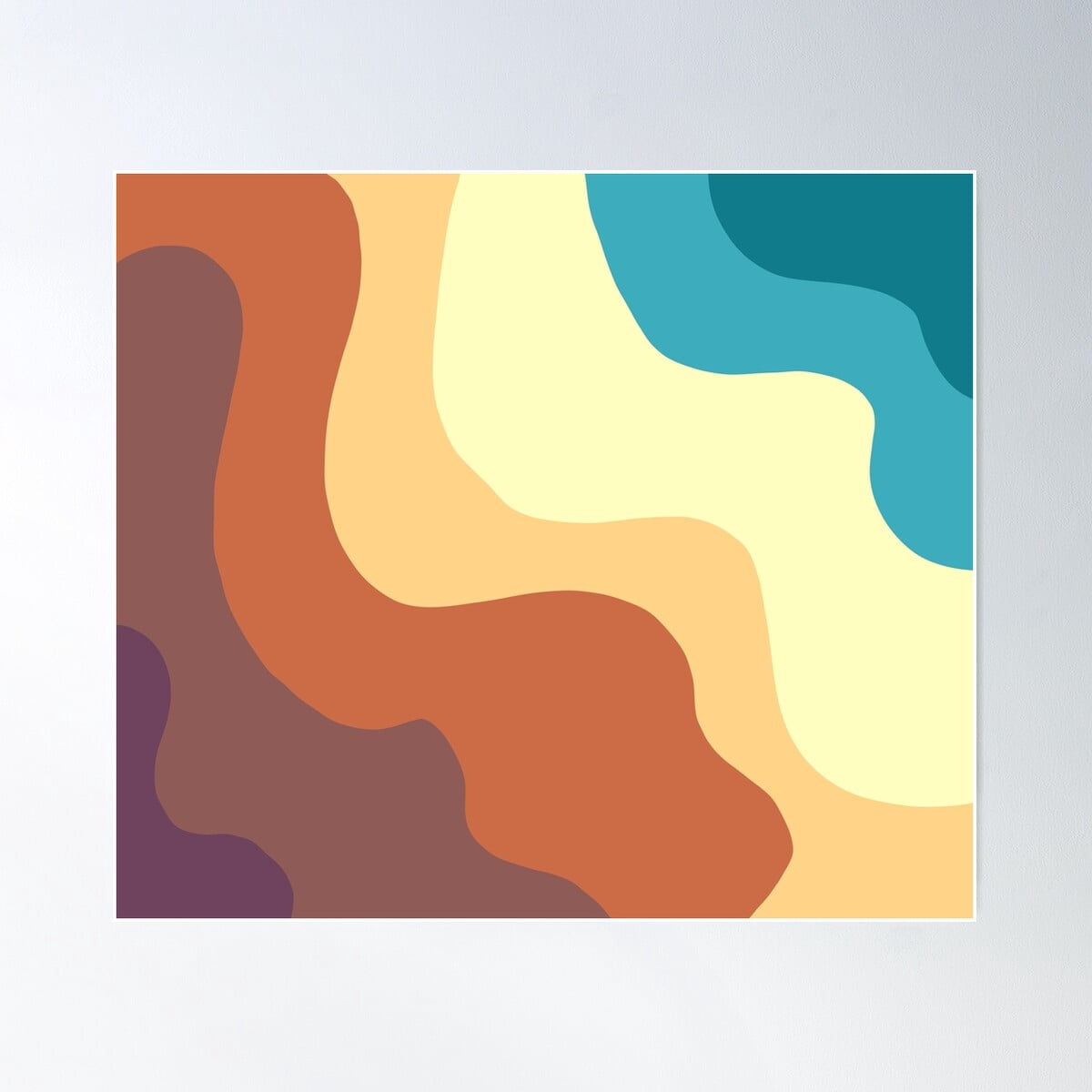 Abstract Waves Desert Color Palette Art Poster , Poster Print Only ...