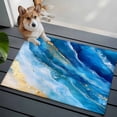 thumbnail image 1 of Abstract Waves Front Door Rugs 2x3 ft Retro Blue Gold White Oil Painting Style Small Rug for Entryway Non Slip Washable Bathroom Door Mat Absorbent Floor Mat for Indoor Entrance, 1 of 9