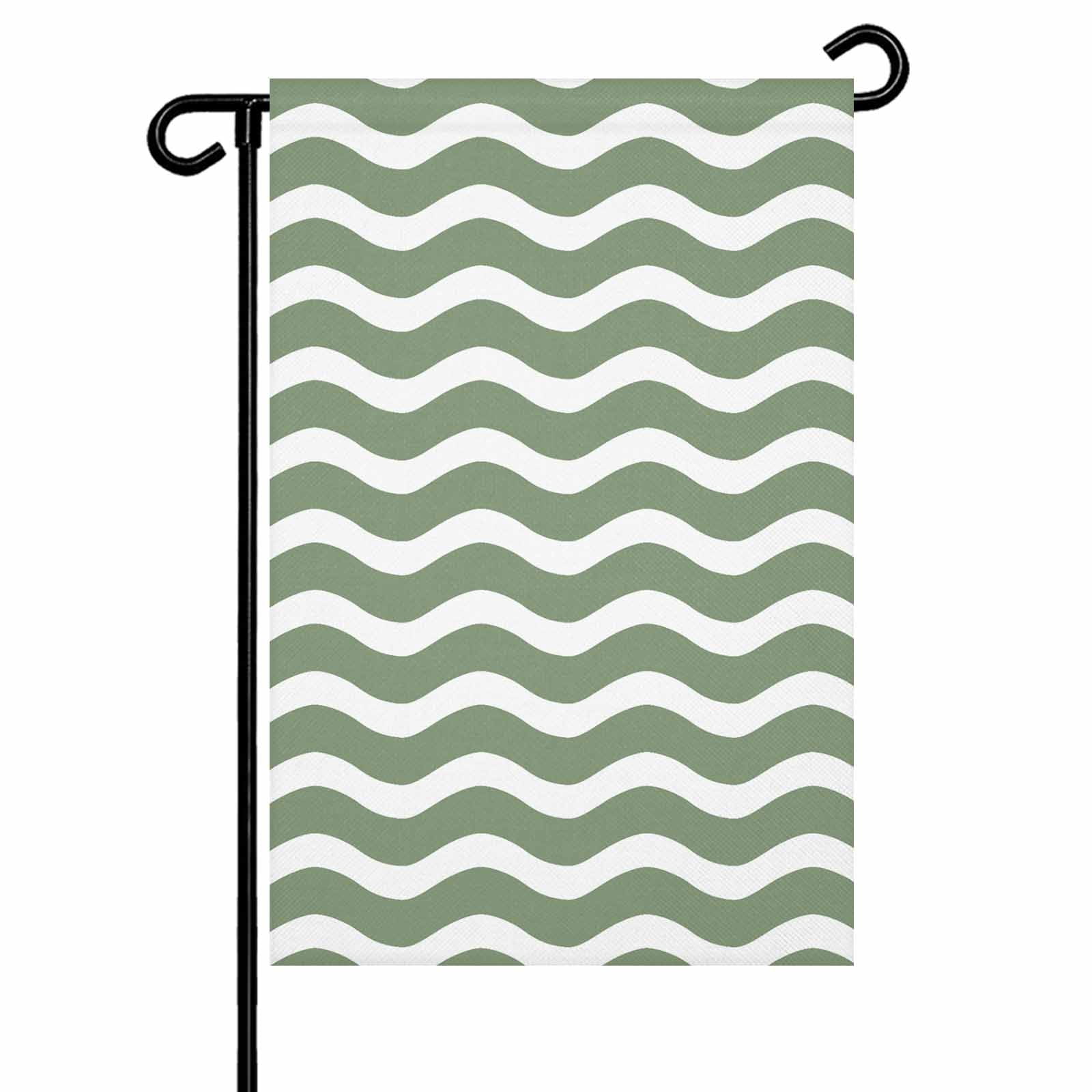 Abstract Waves Garden Flag 28x40 Inch Stripes Grass Green Water Ripple ...