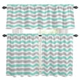 thumbnail image 1 of Abstract Waves Kitchen Curtains Valances and Tiers Set of 3 Teal Green Grey Water Ripple Stripes Tier Curtains and Valance with Rod Pocket for Small Windows, 27.5"x24", 1 of 9